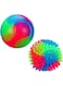 AOFGLING 2-Piece Light Spiky Ball Multi-Color Elastic Flashing LED Glowing Interactive Dog Spiky Interactive Toy Bounce-Activated Toy for Dogs and Puppies