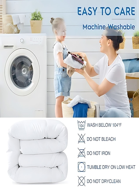 MAXQON Mattress Topper 6CM Thickness  Quilted Microfiber 600gsm, Color White, Super King Size 200x200cm
