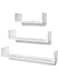 Portal U-Shaped Floating Mounted Shelves for Wall 50cm 35cm 25cm Easy to Install White Pack of 3