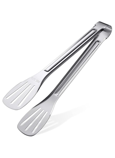 Extodry Durable Kitchen Tongs(9'')-Polished Mirror Silver,Easy to Clean,Stable 304 Stainless Steel Cooking Tongs,Food Safe,Non Stick,Used for Salad,BBQ,Serving,Frying Tongs Utensils,Kitchen Gift etc