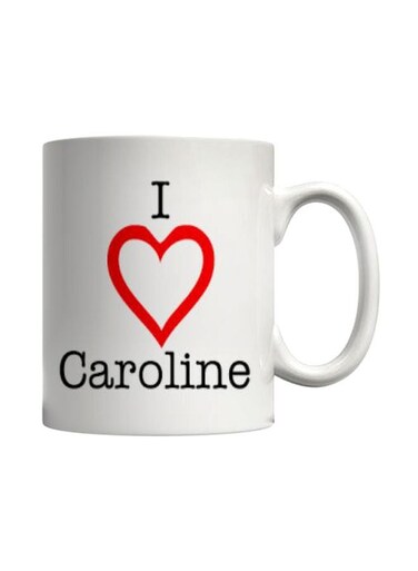 I Love Caroline Printed Mug White/Black/Red