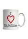 I Love Caroline Printed Mug White/Black/Red