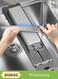 Carbon Steel Sharpening Stand and Sharpening Stone Set, Adjustable for Expansion and Contraction,Anti Slip, Rust Proof, Thickened and Fixed&iuml;&frac14;&OElig;Suitable for Most Household Sinks Kitchens&iuml;&frac14;&OElig;Black