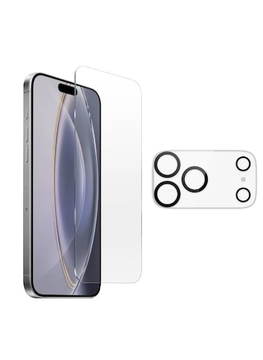iPhone 17 Pro Max Screen Protector &amp; Camera Lens Protector (Pack of 2) &ndash; Tempered Glass, 9H Hardness, HD Clarity, Anti-Scratch, Anti-Fingerprint, Oleophobic Coating, Case-Friendly, Easy Bubble-Free Installation