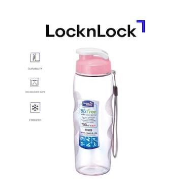 LocknLock Pink Bis Free 700ml Sports Handy Bottle &ndash; Shatter-Proof, Easy Grip, and Portable with Sport Strap
