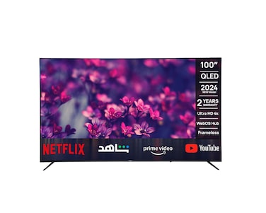 General Gold 100-Inch QLED 4K UHD Smart TV with webOS &ndash; Frameless Design, Built-in Streaming Cinema-Size TV