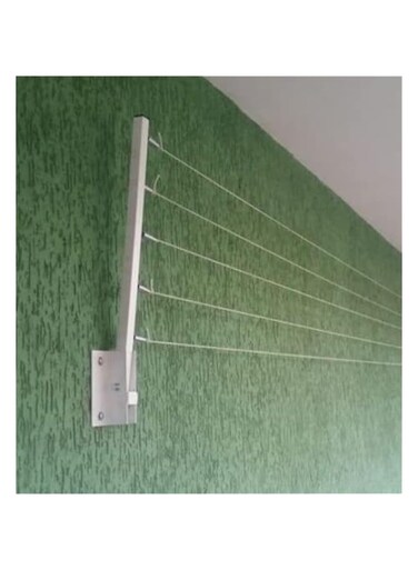 GLITZ Space Saving Foldable 5 Wire Metal Wall Mount Cloth Drying Rack
