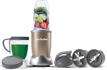 NutriBullet 900 Watts, 7pc Accessories, Multi-Function High Speed Blender, Mixer System With Nutrient Extractor, Smoothie Maker, Copper Gold