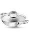 Vinod Platinum Triply Stainless Steel Kadai/Cooking Pot/Wok with SS lid 3.7 Litre(28 cm) 2.5mm Thick Sturdy Riveted Side Handles  Induction &amp; Gas Stove Friendly SAS Metal