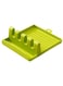 Kitchen Plastic Utensil Rest With Drip Pad Green 13x14x5cm