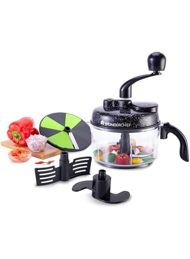Wonderchef Turbo Dual Speed Food Processor, Multi-Purpose, High Speed, Chop Vegetables, Julienne, Whisk, Slice, Mince, Knead Atta, Blend Juices