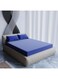 Cotton Premium Microfiber Plain Fitted Sheet &acirc;&euro;&ldquo; Navy Blue &acirc;&euro;&ldquo; 150 x 200 cm with 2 Pillowcases   Soft, Elastic, Wrinkle-Resistant Bed Sheet Set