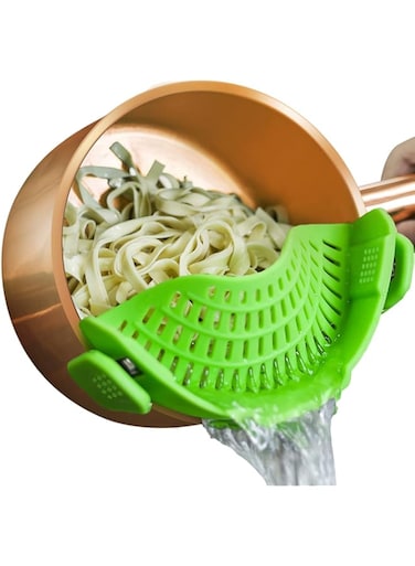 AUOON Clip on Strainer for pots pans, Snap'N Strainer Strain Made by FDA Approved, Heat Resistant Silicone, Easy to Use and Store,Dishwasher Safe