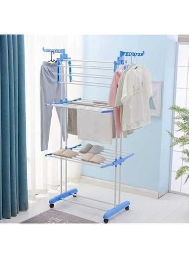 Blueberry Stainless Steel Cloth Drying Rack Silver/Blue
