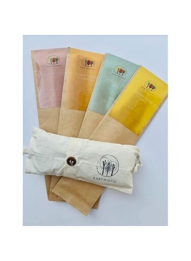 4 Packs of Earthistic Natural Incense Agarbathi Aroma Scent Sticks and an Earthistic Himalayan Herbal Eye Pillow