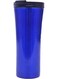 B&amp;S Stainless Steel Tumbler Flask Bottle with Plastic Lid   Vacuum Insulated Beverage Bottle   Leak-Proof Insulated Double Wall   12 Hours Hot and Cold Water Bottle   Vacuum Flask 500ML (Blue)