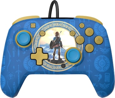 PDP NSW Remacth Wired Controller - Hyrule Blue