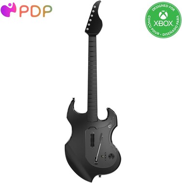 PDP RIFFMASTER Wireless Guitar Controller for Xbox Series X S, Xbox One, Windows 10/11 PC, Rock Band 4, Audio Jack, Rechargeable Battery, Officially Licensed by Microsoft - Black