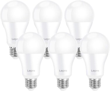 Lepro E27 Screw Bulbs 100W Equivalent, Warm White 2700K E27 LED Bulb, 13.5W 1521LM Edison Screw LED Light Bulb Super Bright, Energy Saving E27 Bulbs, Non Dimmable, Pack of 6