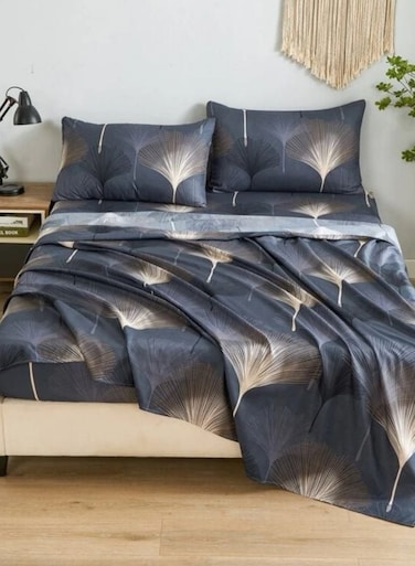 Home 4 Pieces Bedsheet Set, Brown Color.