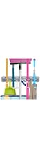 Mop Broom Holder, Garden Tools Wall Mounted Commercial Organizer Saving Space Storage Rack for Kitchen Garden and Garage,Laundry Offices(5 Position with 6 Hooks)