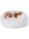 Arabest Calming Dog Bed, Round Donut Machine Washable Dog Bed, Anti-Anxiety Donut Dog Cuddler Bed, Anti-Slip Soft Dog Round Bed for Small Medium Dogs and Cats (White)
