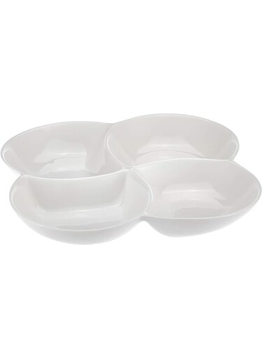 Harmony Porcelain 4 Division Snack Dish Set