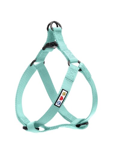 Pawtitas Pet Adjustable Solid Color Step In Puppy/Dog Harness 3/8 Inch Extra Small Teal
