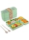 ZYNOXITY Leakproof Bento Lunch Box for Kids &amp; Adults, 900ML Wheat Straw, BPA-Free, 3-In-1 Insulated Meal Prep Container with Compartments, Microwave &amp; Dishwasher Safe, Includes Spoon &amp; Fork