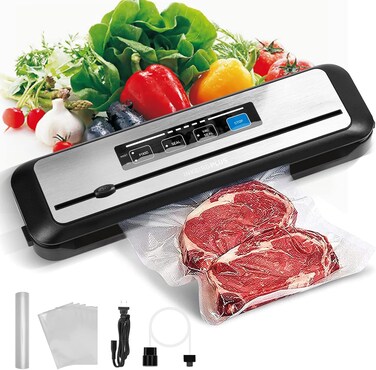 INKBIRD Vacuum Sealer Machines,80kpa one-touch Automatic food preserving machine with sealer Bags storage and built-in cutter,vacuum packer machine for Sous Vide Cooking Dry &amp; Moist Food Modes
