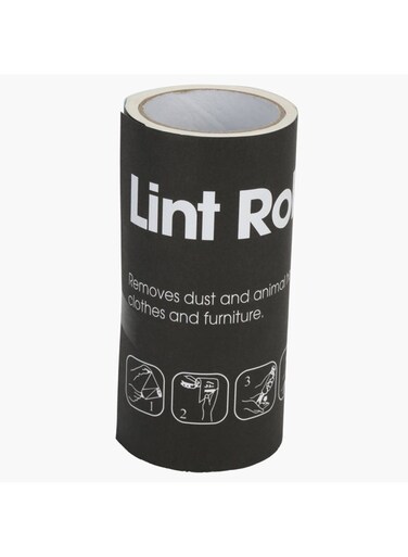 Box 2-Piece Cylindrical Lint Roller Set Black Standard