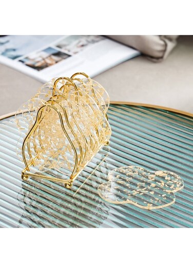 Set of 6 Acrylic Drink Coasters, Reusable Tabletop Decorations for Home Counter, Kitchen, Dining Room, Living Room, Patio, Coffee Table