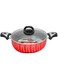 26cm Non-Stick Flame Wok Pan with Glass Lid - High-Quality Deep Stir-Fry Pan, Even-Heat Aluminum Body, Durable Construction, Easy to Clean, Perfect for Healthy Daily Cooking and Searing