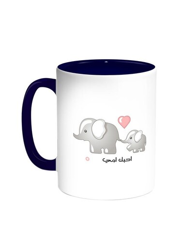 I Love My Mother Printed Coffee Mug Blue/White 11ounce