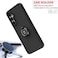 Muzz Samsung Galaxy S24 FE Case Cover Metal Ring Holder Grip Kickstand Car Magnetic Mount Shockproof Matte Hard Back Bumper Case for Samsung Galaxy S24 FE 2024 (Black)