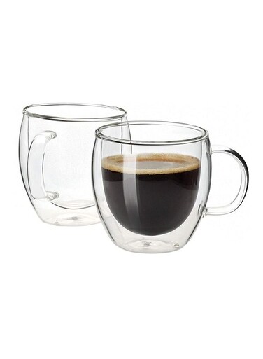 Double Wall Glass Cup Set Clear 240ml