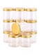Alsaqer 4 Pieces 250ml Empty Bottle Refillable Clear Plastic Jars with Gold Lids for Food Home Storage Products Round Containers Candy,Spices
