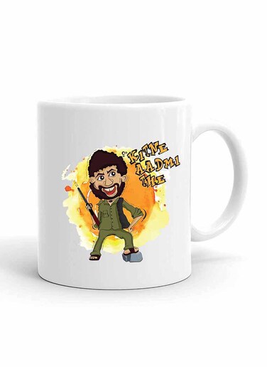 Your Wall Kitne Aadmi The Quote from Bollywood Movie Sholay Printed Ceramic Coffee Mug 325ml - Perfect Gifting by Spoil Your Wall