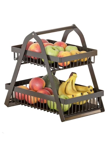 2-Tier Fruit Basket Storage Rack
