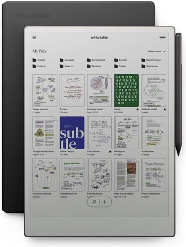 reMarkable Paper Pro 11.8" Paper Tablet with Marker Plus and Premium Leather Book Folio - Black (International Version)
