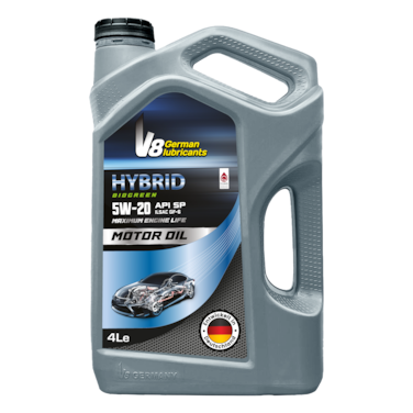 V8 HYBRID BIOGREEN 5W-20 Motor Oil 4L - Full Synthetic Engine Oil API SP ILSAC GF-6 for Maximum Engine Life and Hybrid Vehicle Performance