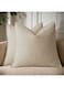 CasRmia Linen Cushion Covers Boho Pillow Covers for Living Room,2 PCS 18x18 Inch Boho Decorative Throw Pillow Covers Premium Cotton Linen Fabric with Soft and Cozy Feel,Stylish Home Decor (KHAKI)