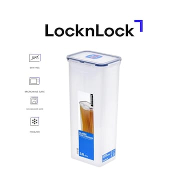 LocknLock 2L Rectangular Pasta  Airtight Food Storage - BPA-Free, Microwave, Freezer, and Dishwasher Safe