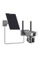 4G/WiFi Solar Outdoor Camera 2K Dual Lens 360&deg; View 10x Zoom IP66