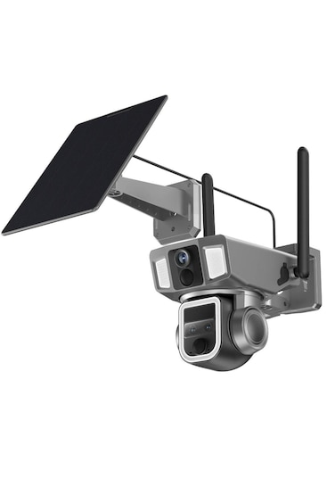 4G/WiFi Solar Outdoor Camera 2K Dual Lens 360&deg; View 10x Zoom IP66