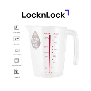 LocknLock 1.4L Measuring Cup &ndash; Durable, BPA-Free Kitchen Essential, Microwave and Dishwasher Safe