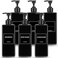 Tanlade 6 Pcs Shampoo Pump Bottles 16 oz, Rectangular, Black