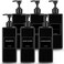 Tanlade 6 Pcs Shampoo Pump Bottles 16 oz, Rectangular, Black