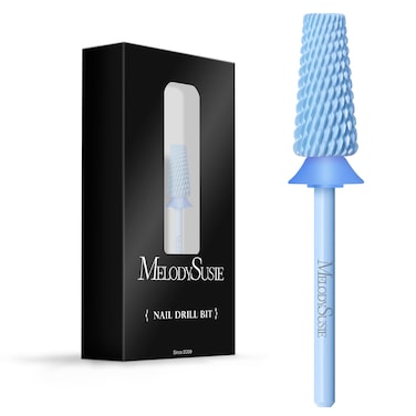 MelodySusie Professional 5 in 1 Nail Drill Bits, 3/32'' Carbide Tungsten Multi-function Bits, Suitable for Manicure Pedicure Cuticle Gel Polishing, Technicians Bits, Light Blue, Series Bit-M, M