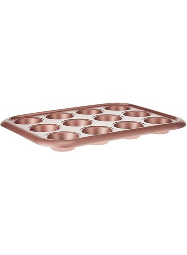 Penguen 12 Cup Muffin Pan, Rose, 38 X 29.5 3.5 cm 0.5 mm, D321E2